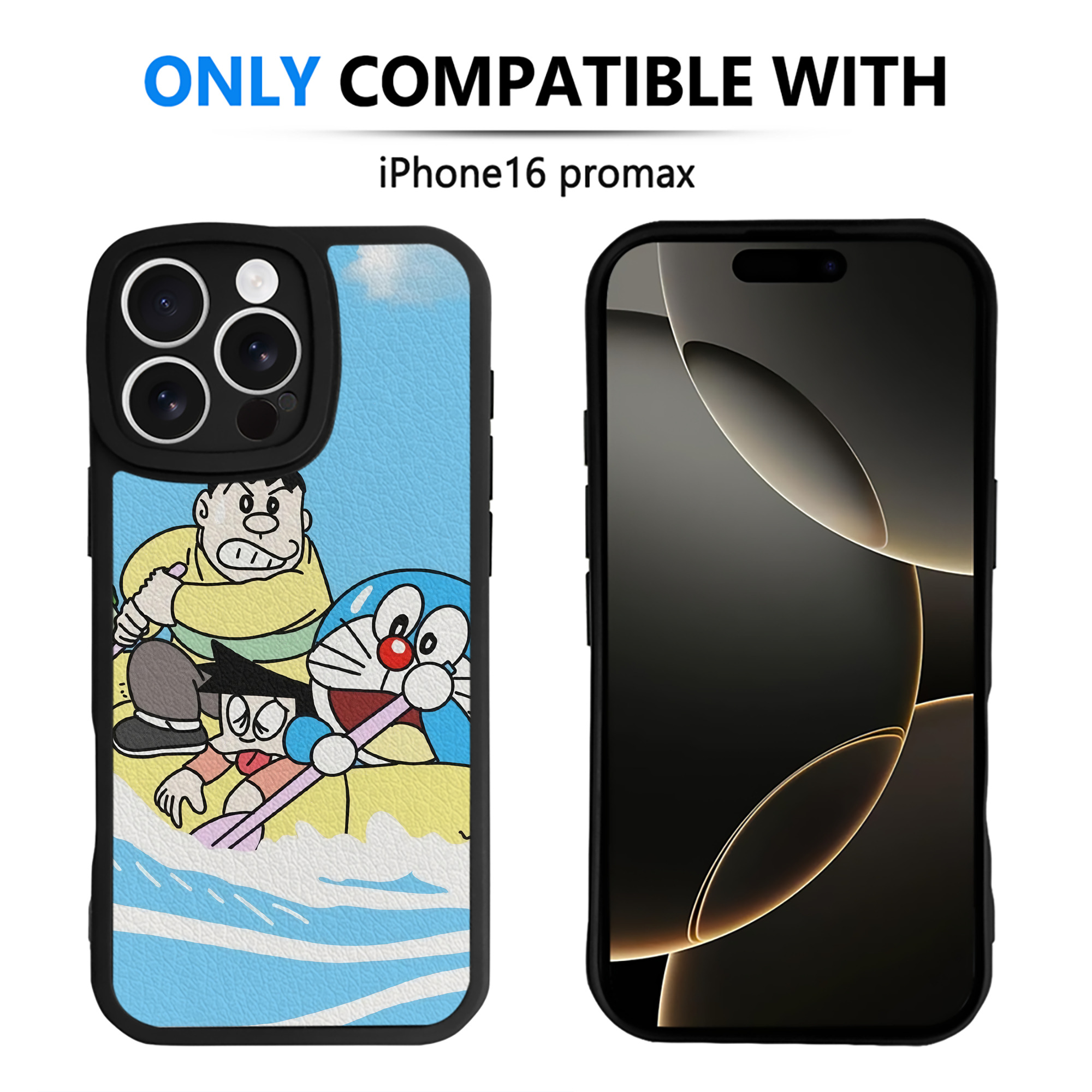（画像用） ドラえもん Doraemon 【iPhone 16シリーズ対応】シリコンスマホケース（レザー調） 材質：シリコン